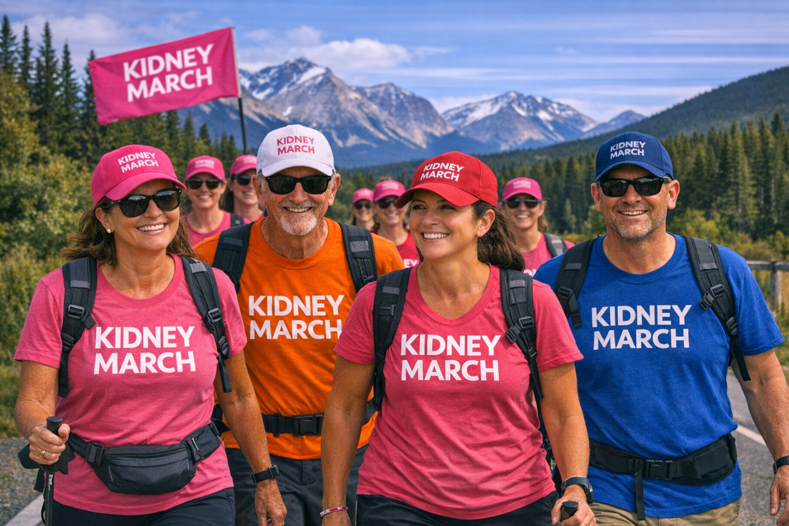 Kidney March participants walking together